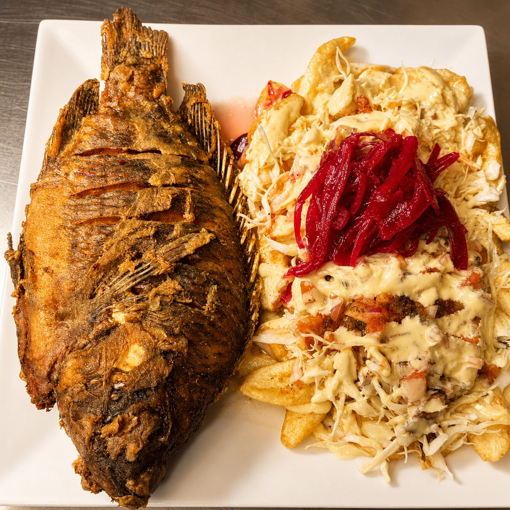 Mojarra Frita Con Tajadas.